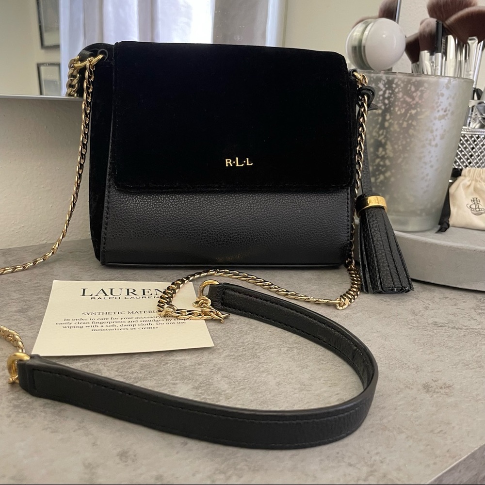 Lauren Ralph Lauren Skyler Velvet Pebbled Bag